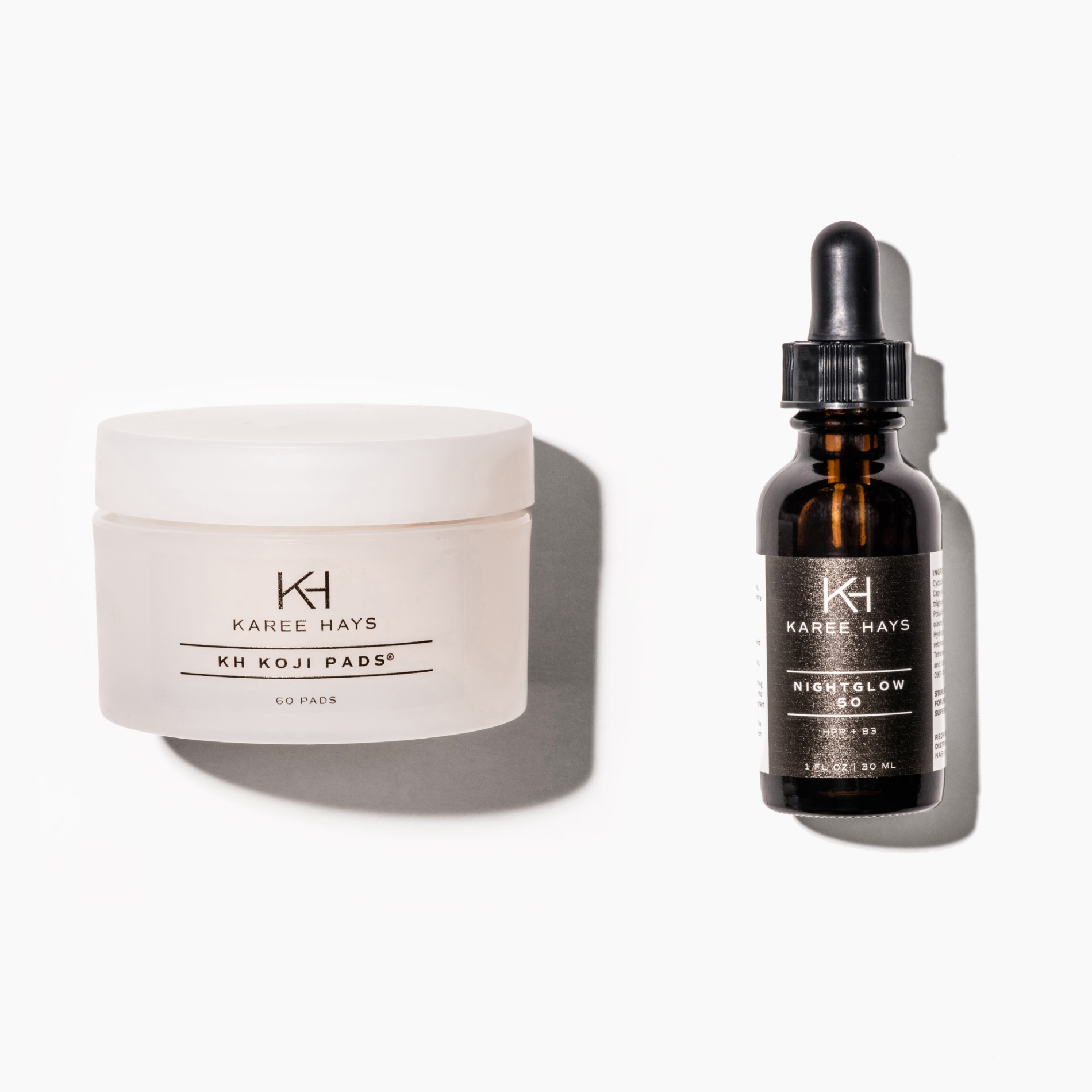 Karee Hays skincare products including a Koji pads and Nightglow Retinol Serum